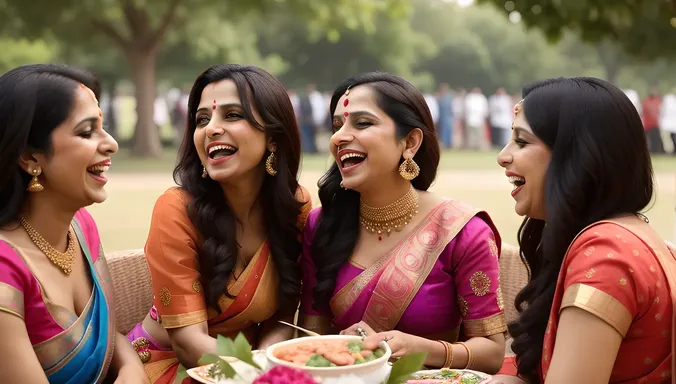 Real Indian Bhabhi Laughs with Sisters-in-Law at Family Gathering