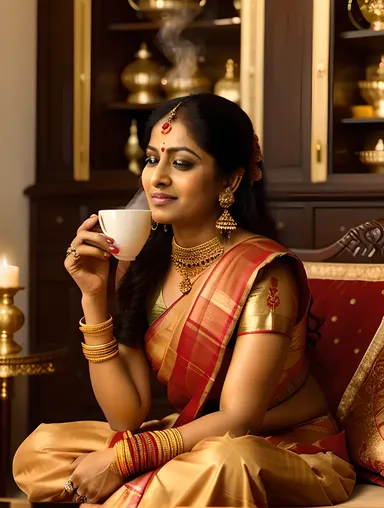 Real Nagavalli in Traditional Indian Setting with Chai