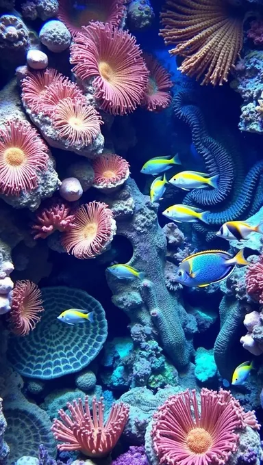 Realistic Coral Reef Background for Fish Tank