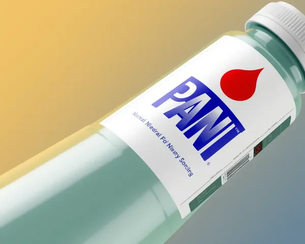 Realistic Pani Bottle with Label and Cap Close-up