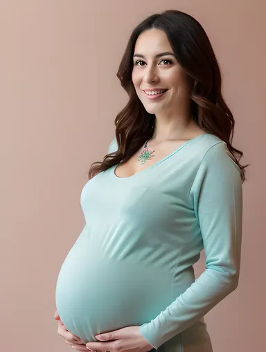 Realistic Pregnant Woman in Calm Prenatal Atmosphere