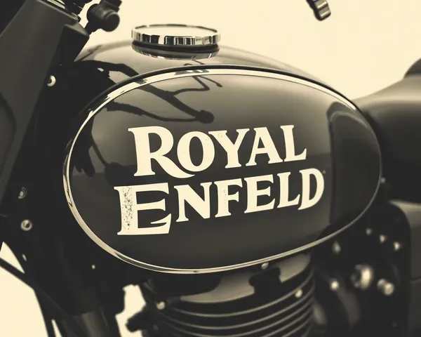 Realistic Royal Enfield Logo Illustration on Vintage Motorcycle.