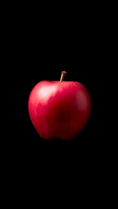 Red Apple Silhouetted Against a Dark Background