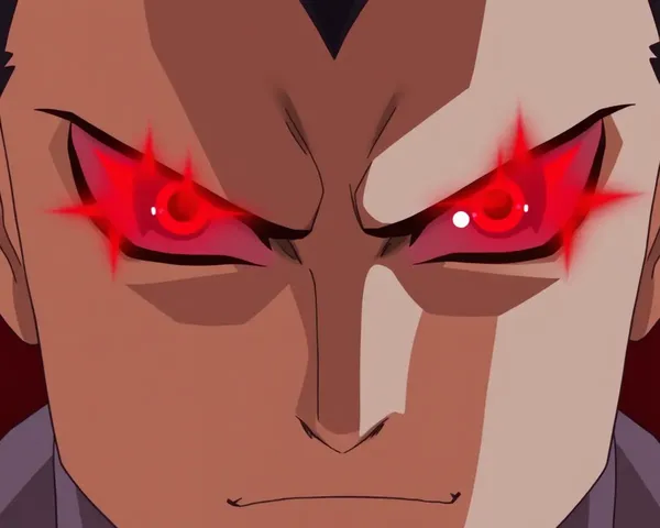 Red Glow of Anime Villain's Focused Energy