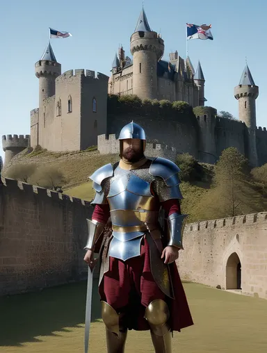 Regal Chara in Medieval Fantasy Setting with Castle