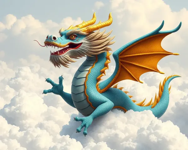 Regal Chinese Dragon Emerges from Clouds 4K