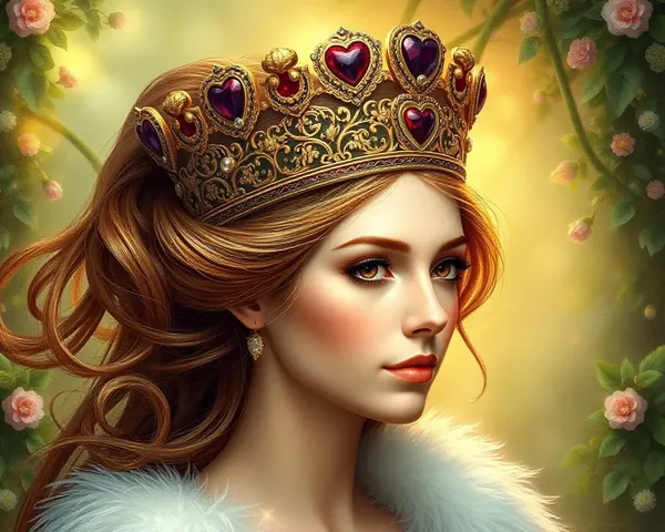 Regal Fairy Queen Wears Majestic Heart-Shaped Crown