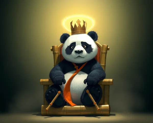 Regal Kung Fu Panda on Bamboo Throne