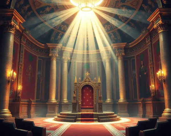 Regal Throne Room in Kingdom of Heaven with Opulent Decor