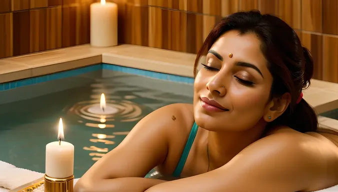 Relaxed Bhabhi in Spa with Aromatherapy
