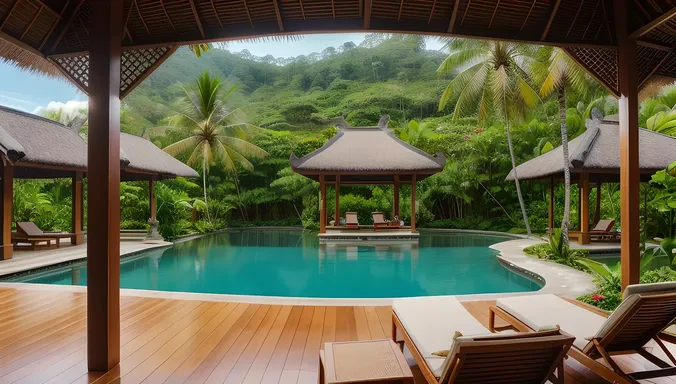 Relaxing Bali Vacation Photo Features Beachside Resort