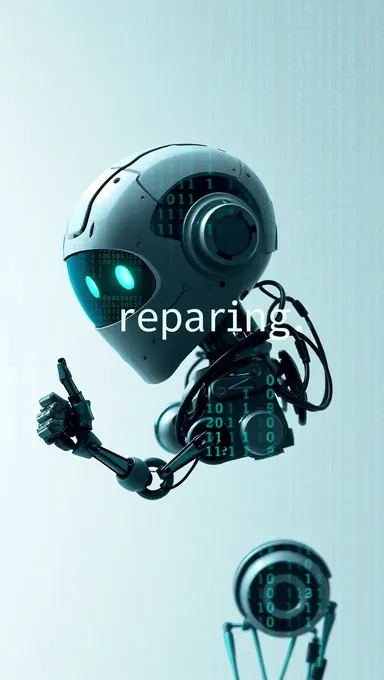 Repairing Robot on Transparent Background