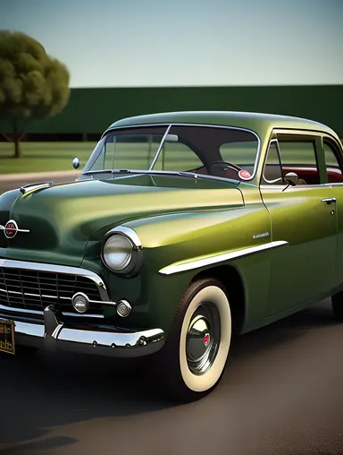 Retro 3D Car Wallpaper with Vintage Background Nostalgia