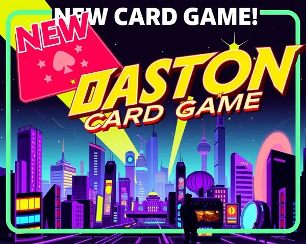 Retro Daston Card Game Poster with Neon Colors