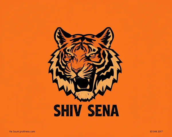 Retro Distressed Shiv Sena Tiger Logo Illustration