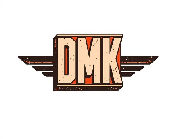Retro Dmk Logo Illustration with Distressed Effect