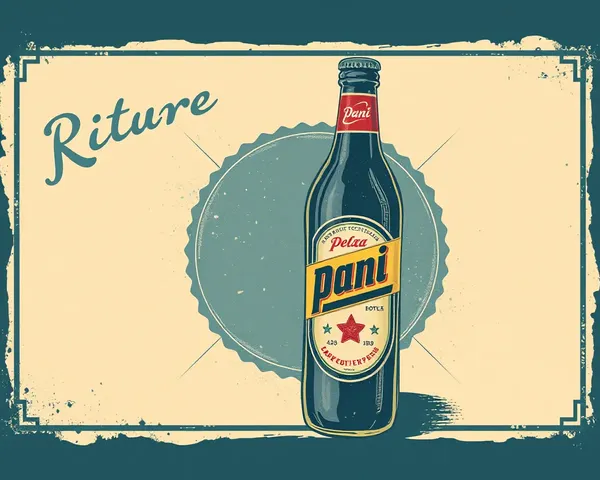 Retro Pani Bottle with Distressed Textures Illustration