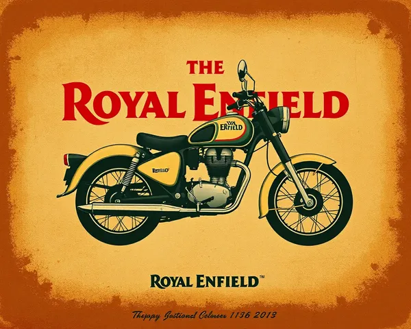Retro Poster Illustration with Stylized Royal Enfield Logo Vector.