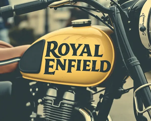 Retro Royal Enfield Logo Illustration on Vintage Motorcycle.