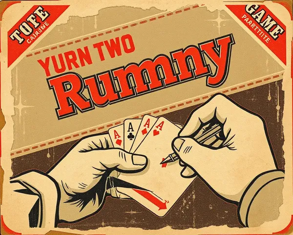 Retro Rummy Game on Distressed Worn-Out Background with Vintage Aesthetic