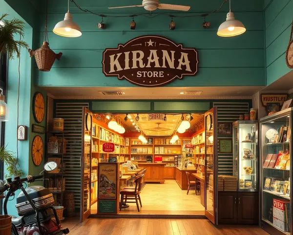 Retro-Style Kirana Store with Distressed Flex Design and Classic Typography