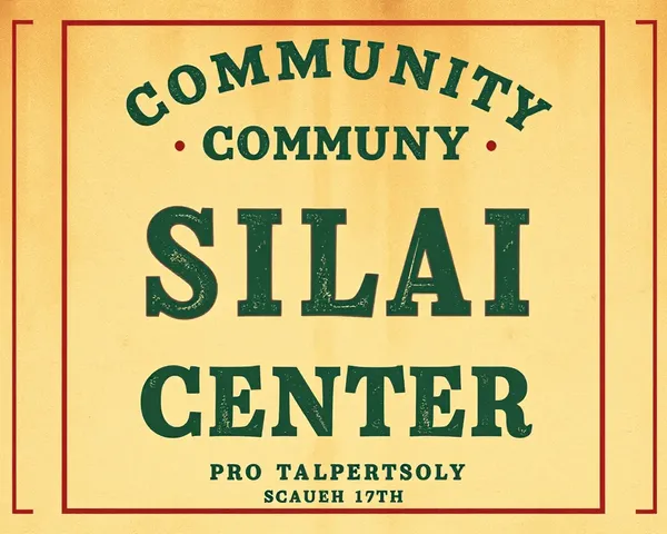 Retro-Style Poster Promotes Community Silai Center with Distressed Texture