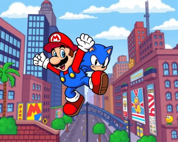 Retro TV Characters Leap into Modern City