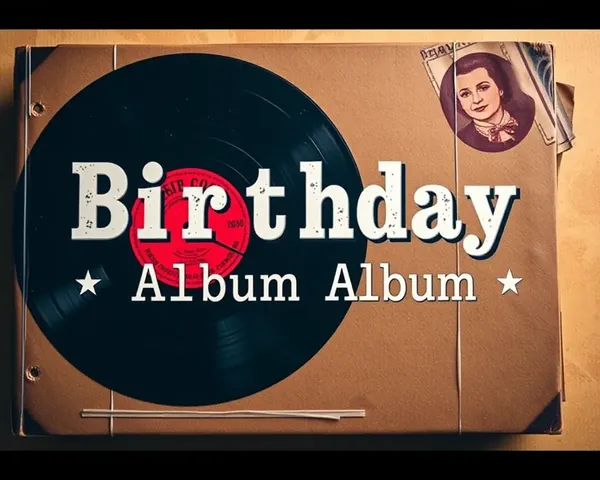 Retro Vinyl Record Birthday Album with Distressed Finish