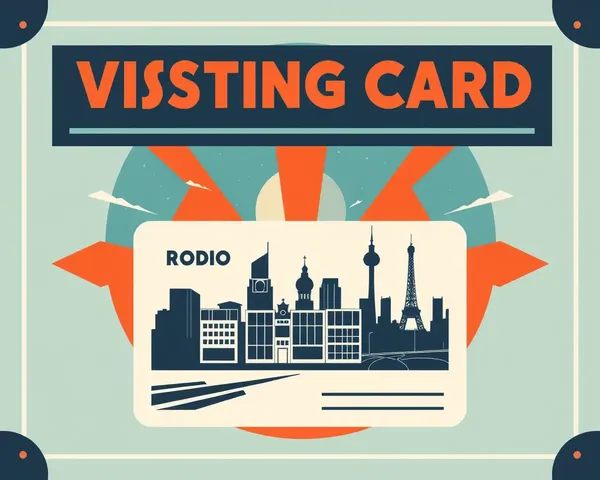 Retro Visiting Card with 1950s Cityscape