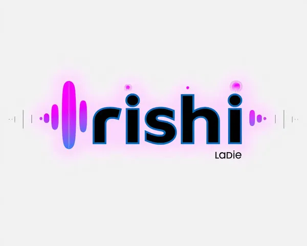Rishi Logo 3D: Music Sound Wave Pattern with Neon Colors