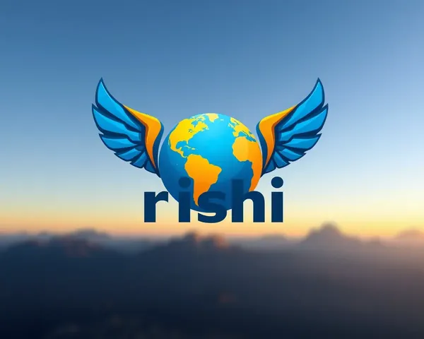 Rishi Logo 3D: Travel Globe with Wings and Gradient Effect