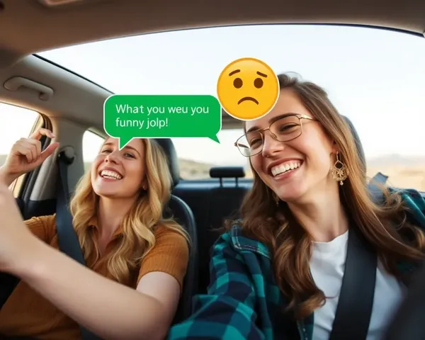 Road Trip Couple's WhatsApp Joke Share