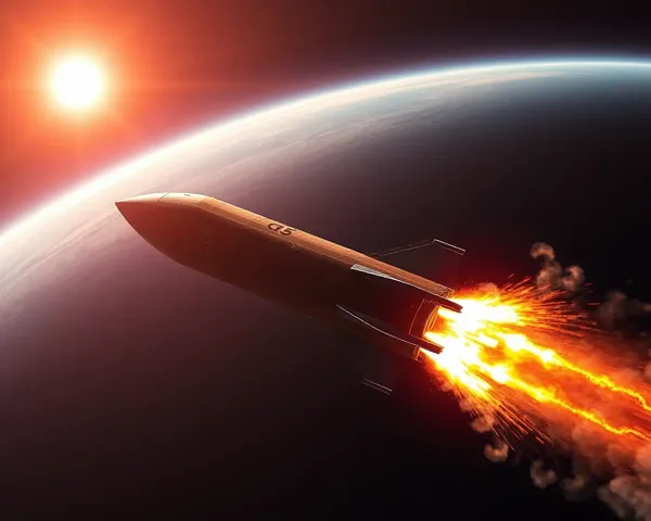 Rocket Ship Blasts Off with Blazing Engines PNG