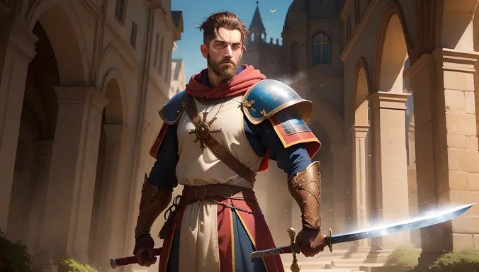 Rodney Hilton Jr. Medieval Warrior with Sword and Shield