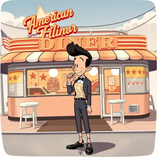 Rodney Hilton Jr. in Classic 1950s Diner Setting
