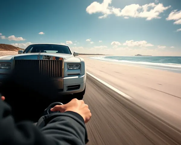 Rolls-Royce Car Drives on Beach with Smooth Handling