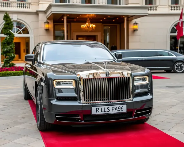 Rolls-Royce Car Parked at Luxurious Hotel Entrance
