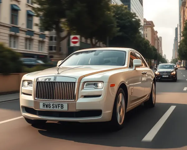 Rolls-Royce Car Speeds Through City Streets Smoothly Handling