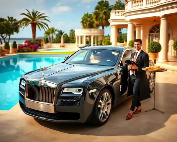 Rolls-Royce Ghost Luxury Villa Private Pool Setting