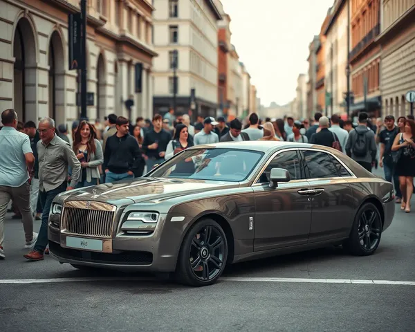 Rolls-Royce Ghost in Crowded City Street Admiration