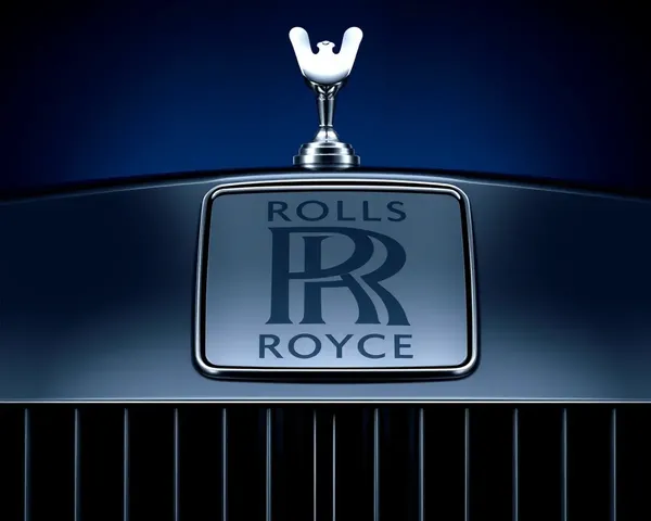 Rolls-Royce Logo in Metallic Silver on Dark Blue Background