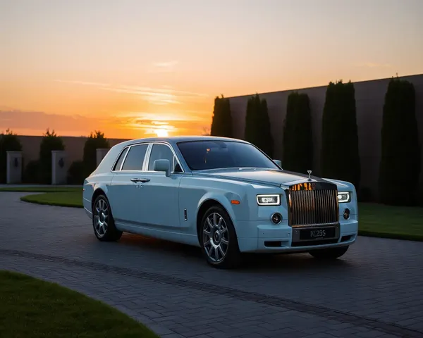 Rolls-Royce Phantom in Luxurious Sunset Driveway 4K Wallpaper