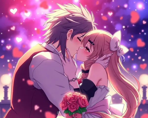 Romantic Anime Kiss with Emotional Connection