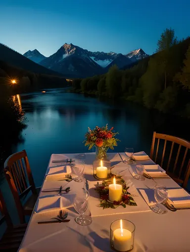 Romantic Dinner on Putna River Patio