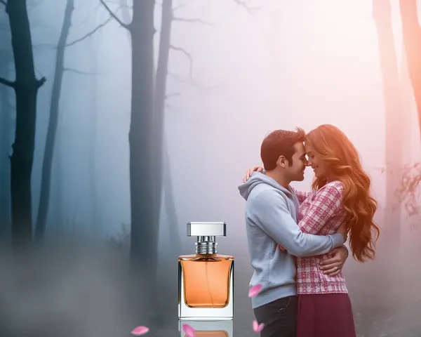 Romantic Foggy Forest with Perfume and Couple
