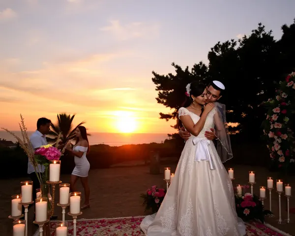 Romantic Sunset Scene with Shiv Vivah Background
