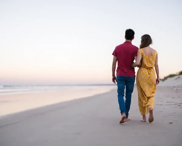 Romantic Sunset Stroll at Jerman Seaford's White Beach