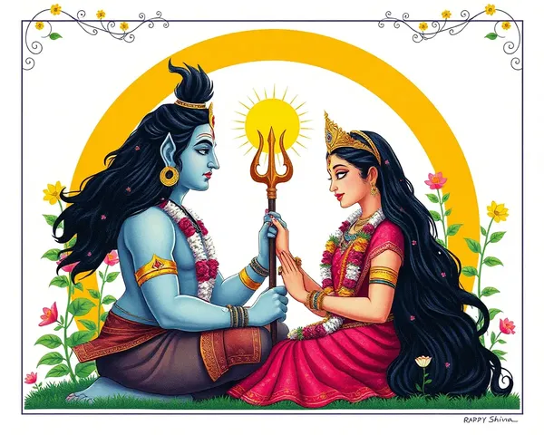 Romantic Tulsi Vivah Scene with Lord Shiva and Goddess Parvati