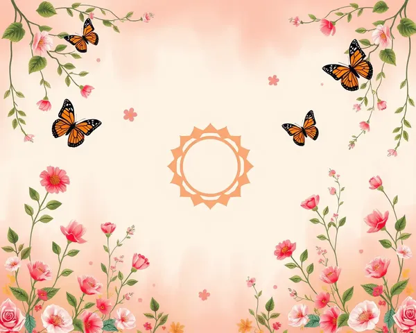 Romantic Vastu Shanti Patrika Background with Flowers and Whimsy