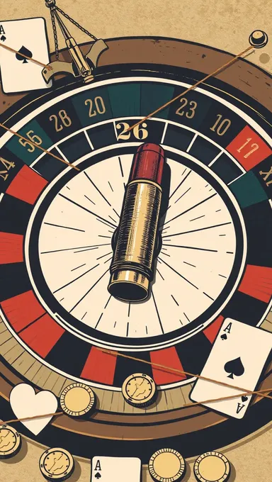 Roulette Wheel with Buckshot and Scattered Cards